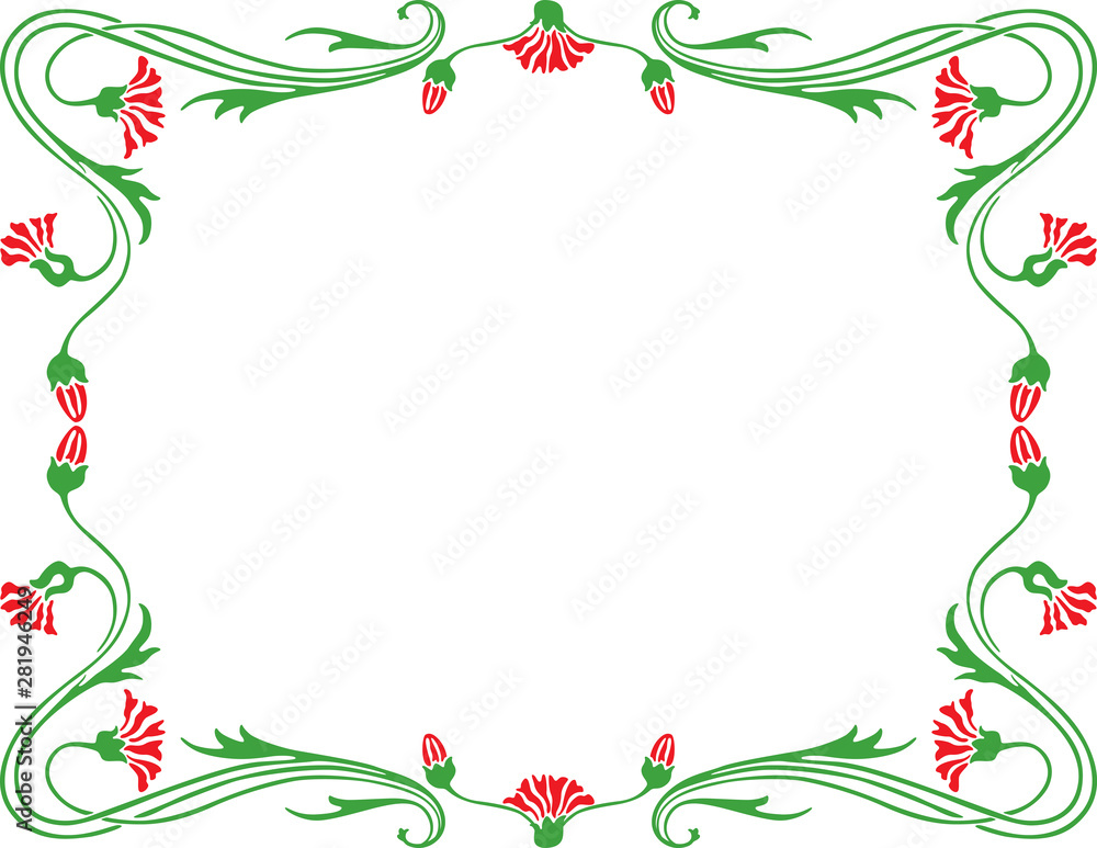 Vector floral frame from decorative stylized flowers Vector floral frame from decorative stylized flowers