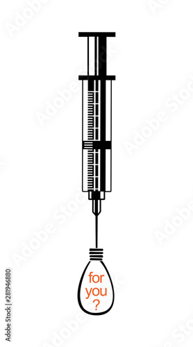 Addict syringe. Vector drawing