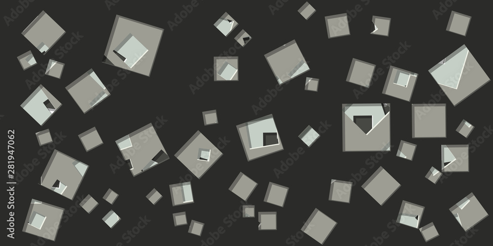 Abstract Generative Art color distributed square holes background illustration