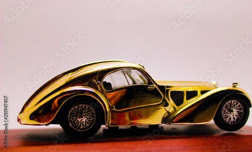 Gold sports car