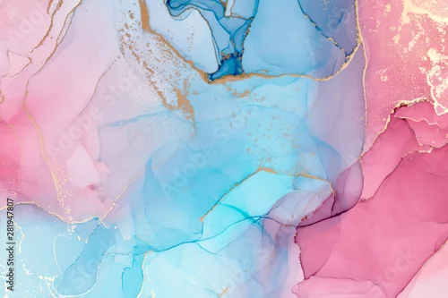 Obraz Kolorowe tło, tapeta. Mieszanie farb akrylowych. Sztuka współczesna. Farba marmurowa tekstura. Atramenty alkoholowe półprzezroczyste
