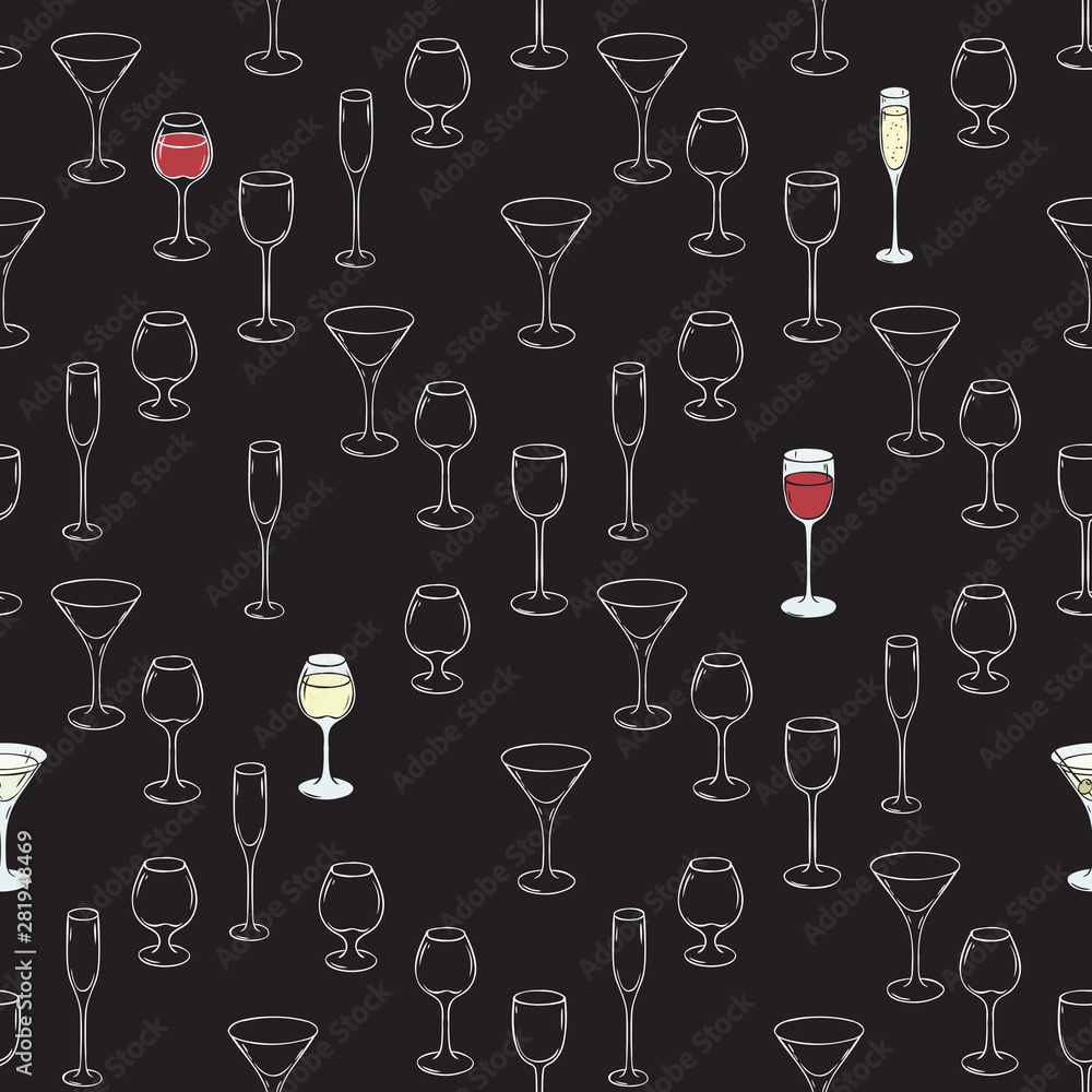 Stemware Seamless Pattern Stemware Seamless Pattern