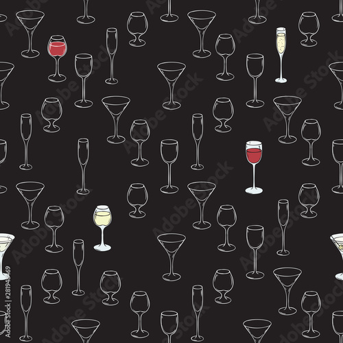 Stemware Seamless Pattern