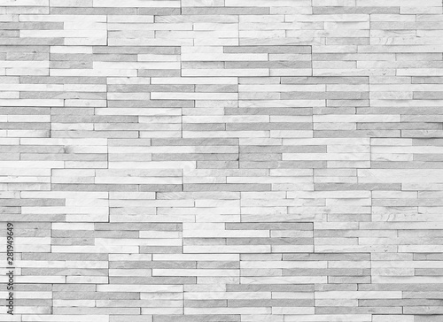 Brick tile wall texture pattern background in white grey color