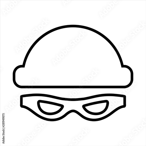 Thief line icon, logo isolated on white background