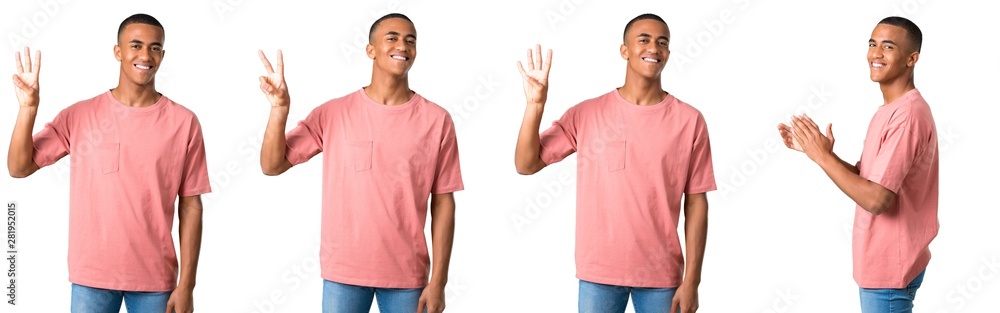 Set of handsome african american man Set of handsome african american man