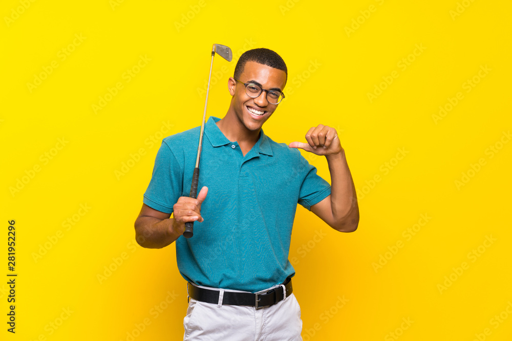 African American golfer player man proud and self-satisfied African American golfer player man proud and self-satisfied