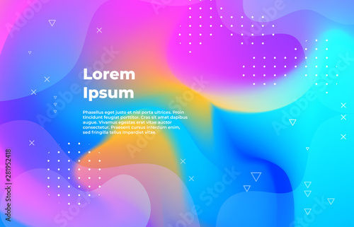 Abstract background. Gradient geometric shapes with futuristic minimal design, dynamic banner layout. Vector colorful cool flyer template backdrop photo