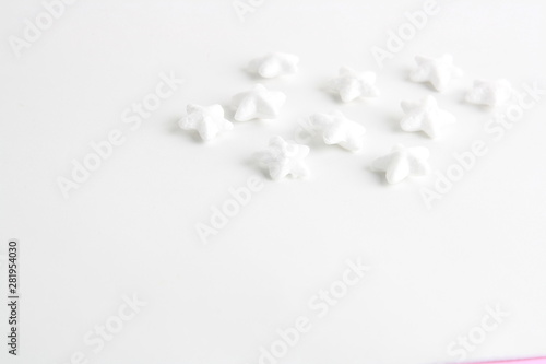 white decoration stars, made with porexpan