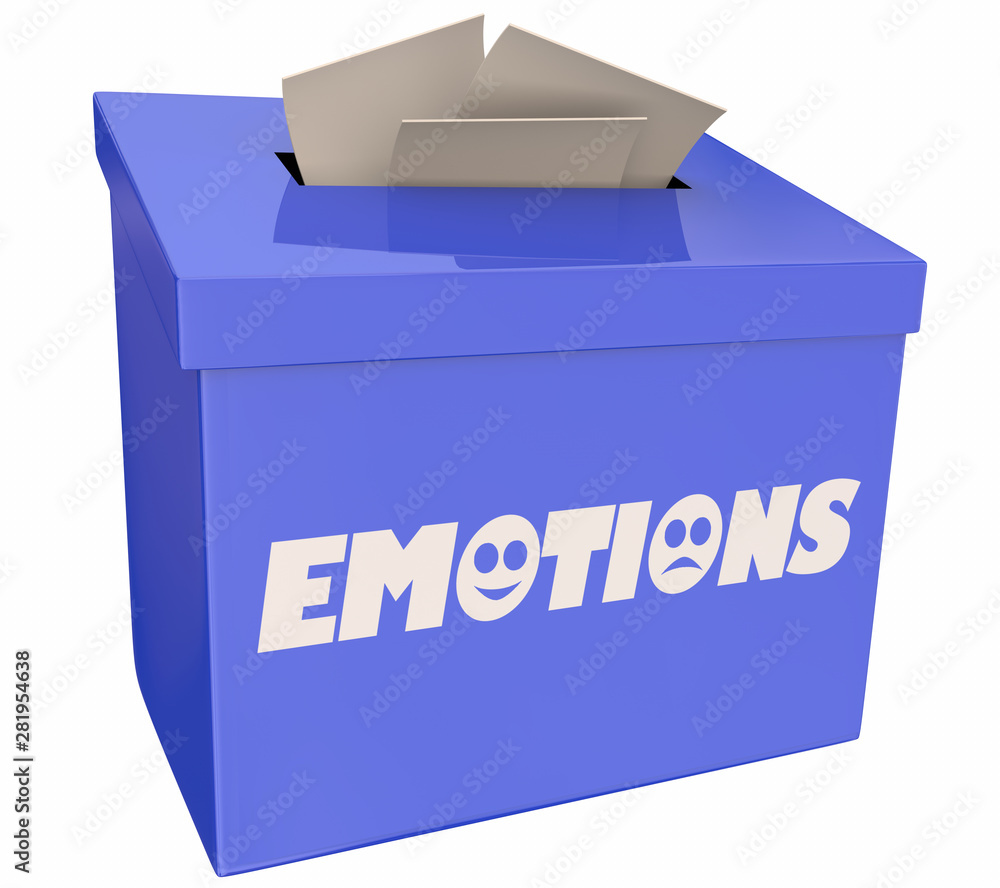 Emotions Suggestion Box Share Feedback Feelings 3d Illustration Emotions Suggestion Box Share Feedback Feelings 3d Illustration
