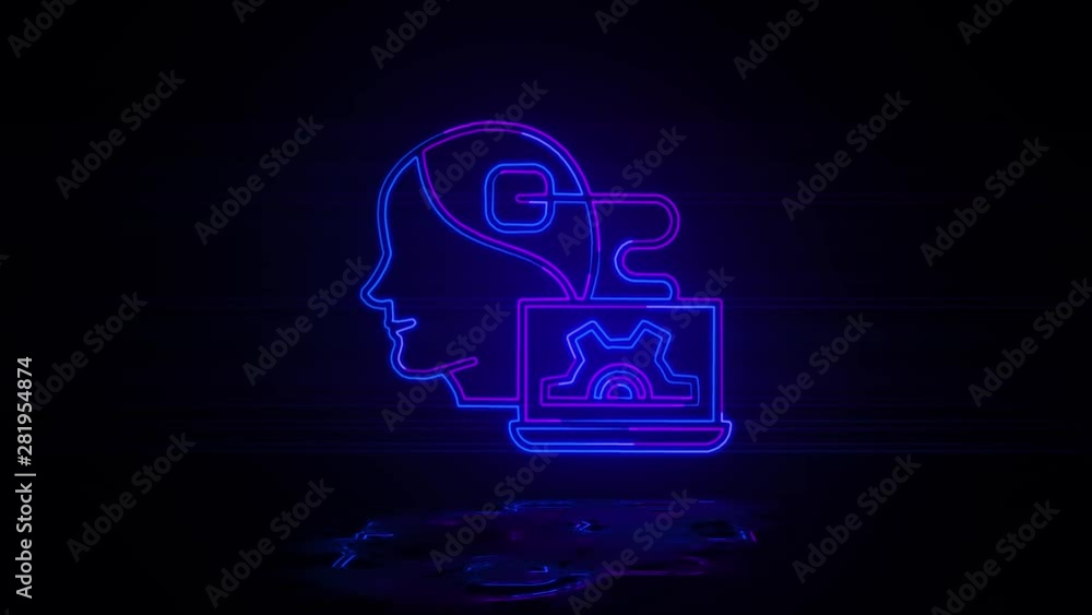 android artificial intelligence in neon effect mp4 video on dark background android artificial intelligence in neon effect mp4 video on dark background