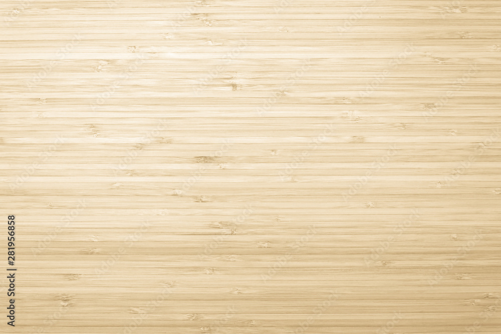 Naklejka Bambusowe tło wzór tekstury naturalnego drewna w jasnożółtym kremowym beżowo-brązowym kolorze