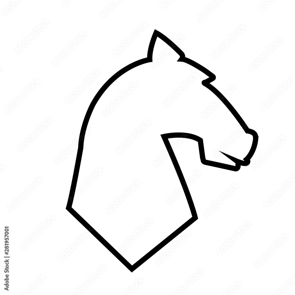 Horse head line icon, logo isolated on white background Horse head line icon, logo isolated on white background