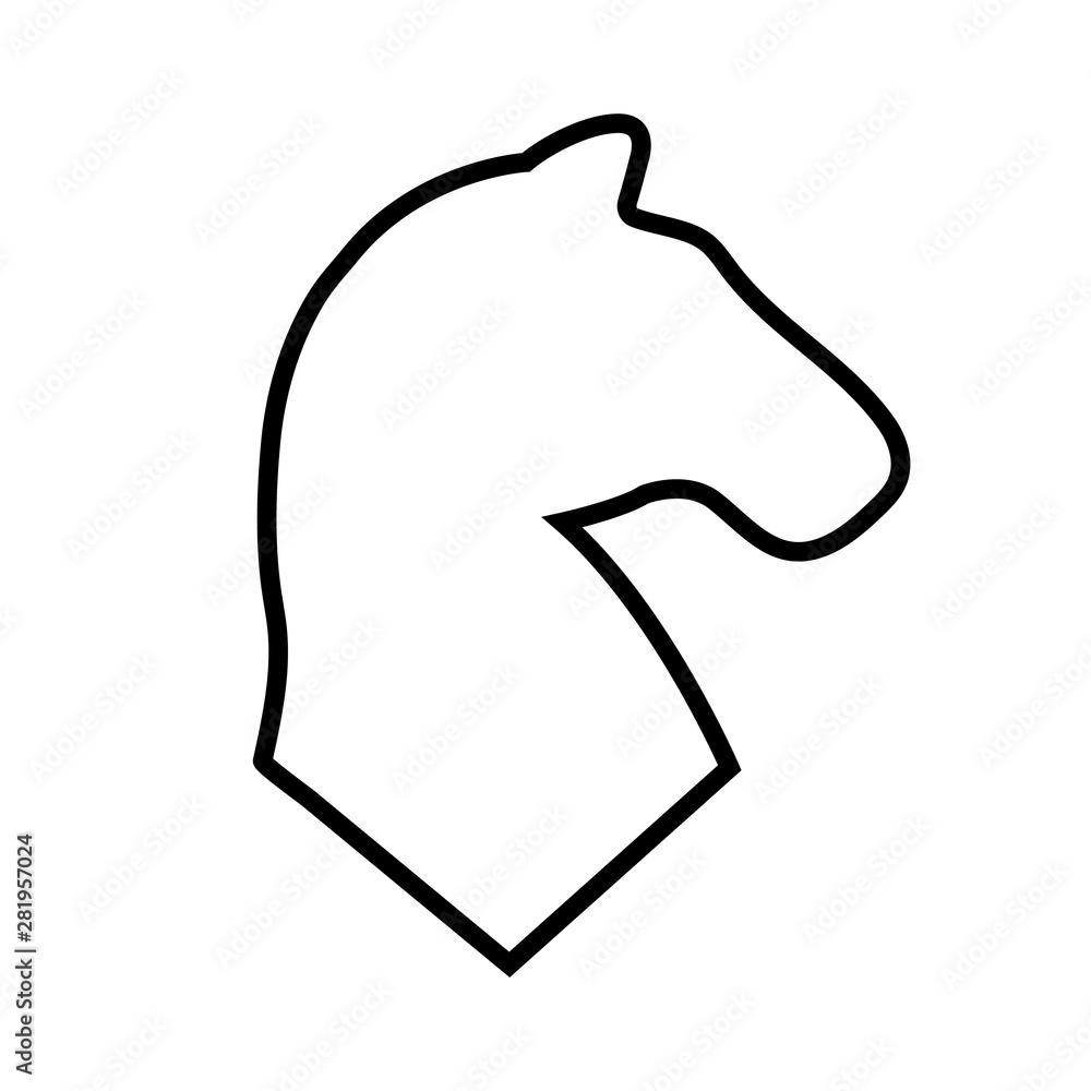 Obraz premium Horse head line icon, logo isolated on white background