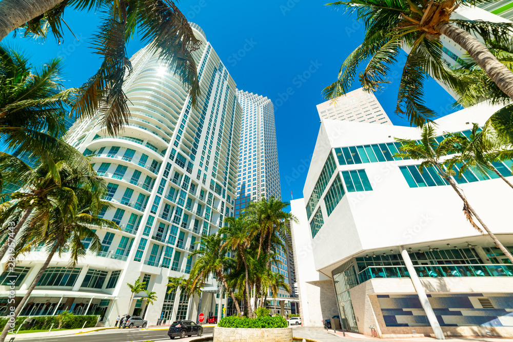 Beautiful downtown Miami on a sunny day