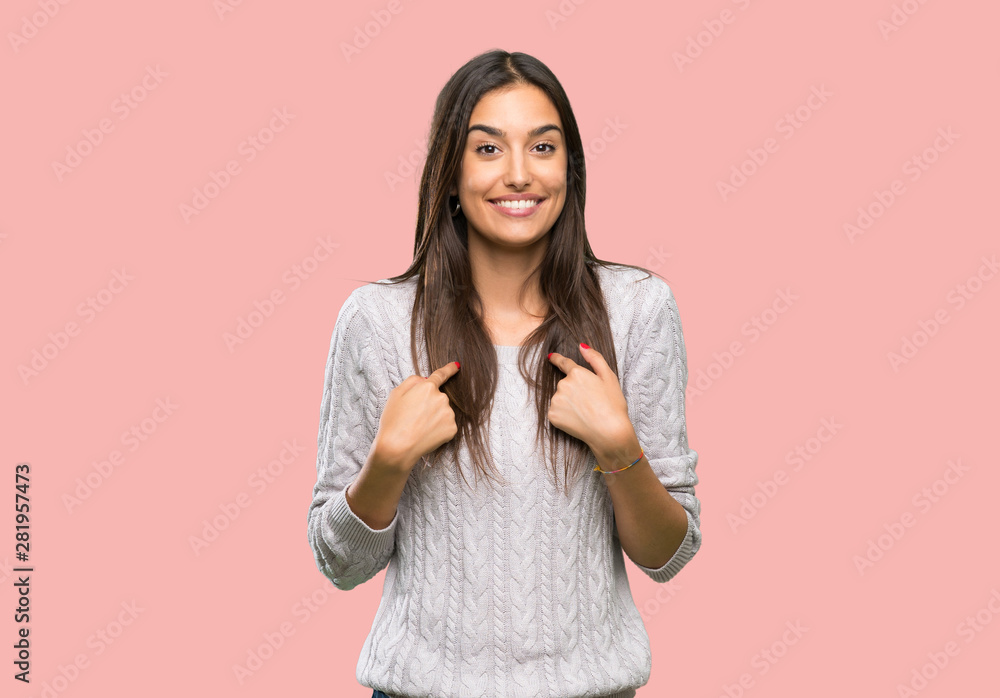 Young hispanic brunette woman with surprise facial expression over isolated background Young hispanic brunette woman with surprise facial expression over isolated background