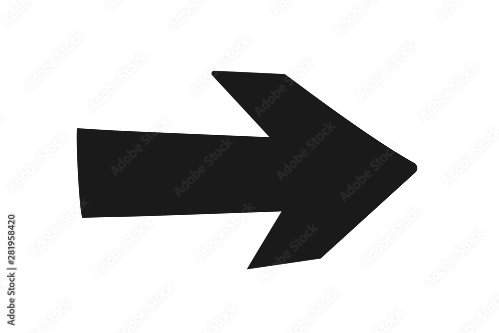 hand draw right side arrow vector icon,flat style isolated on white background. Arrow symbol for your web site design, logo, app, UI. Vector illustration, EPS10 hand draw right side arrow vector icon,flat style isolated on white background. Arrow symbol for your web site design, logo, app, UI. Vector illustration, EPS10