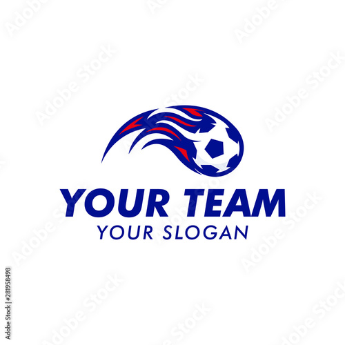 soccer ball logo team with fire
