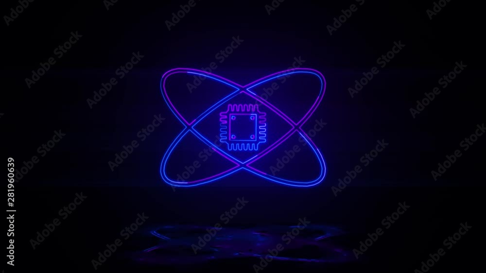 Smart cheap artificial intelligence in neon effect mp4 video on dark background Smart cheap artificial intelligence in neon effect mp4 video on dark background