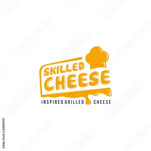 Skilled grilled cheese logo with chef hat