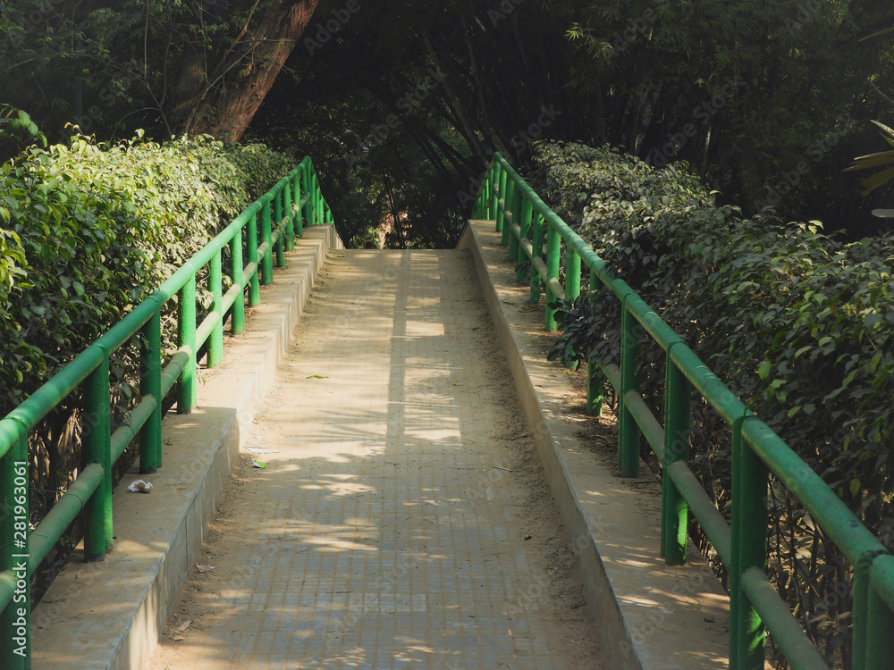 wooden bridge in the garden wooden bridge in the garden