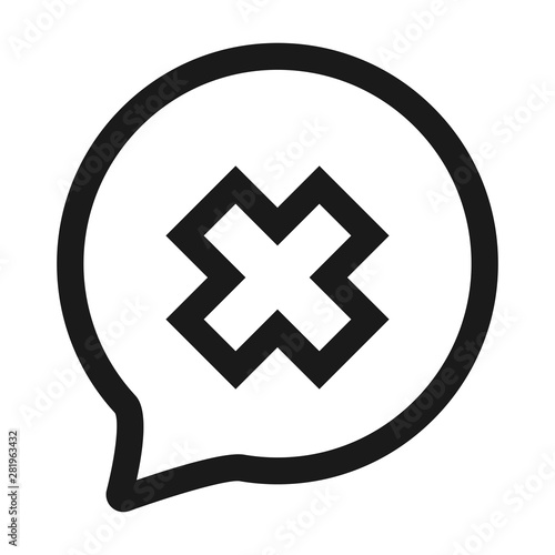 chat disable - minimal line web icon. simple vector illustration. concept for infographic, website or app.