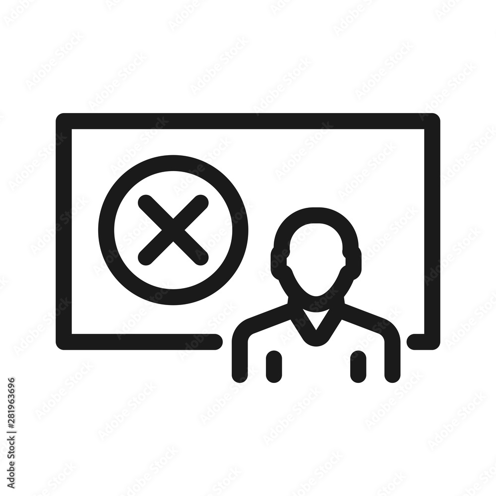 monitor disable - minimal line web icon. simple vector illustration. concept for infographic, website or app. monitor disable - minimal line web icon. simple vector illustration. concept for infographic, website or app.