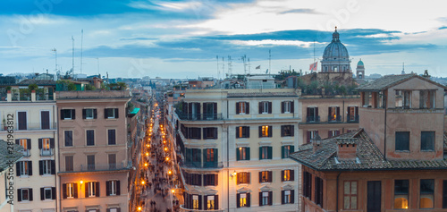 Rome, Italy cityscape at dusk