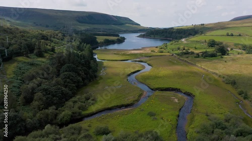 4K Aerial footage Peak District National Park reservoirs - Woodhead, Derbyshire photo