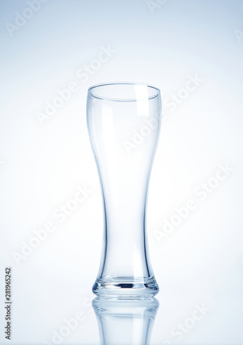 Beer glass on white background.