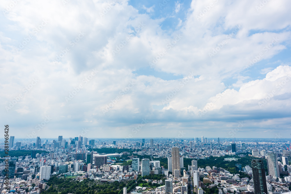 東京の都市風景　Tokyo city skyline , Japan.
