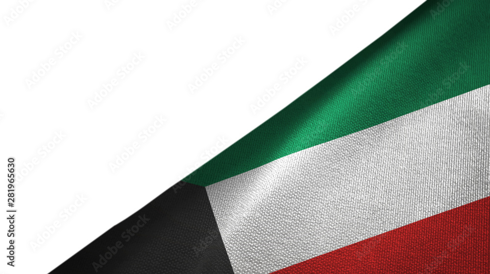 Kuwait flag right side with blank copy space