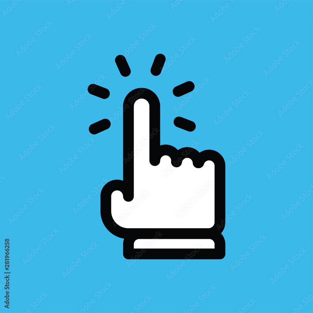 Hand clicking vector icon. Finger pointer. Hand clicking vector icon. Finger pointer.