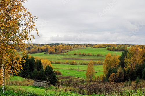 landscape, autumn, nature, sky, field