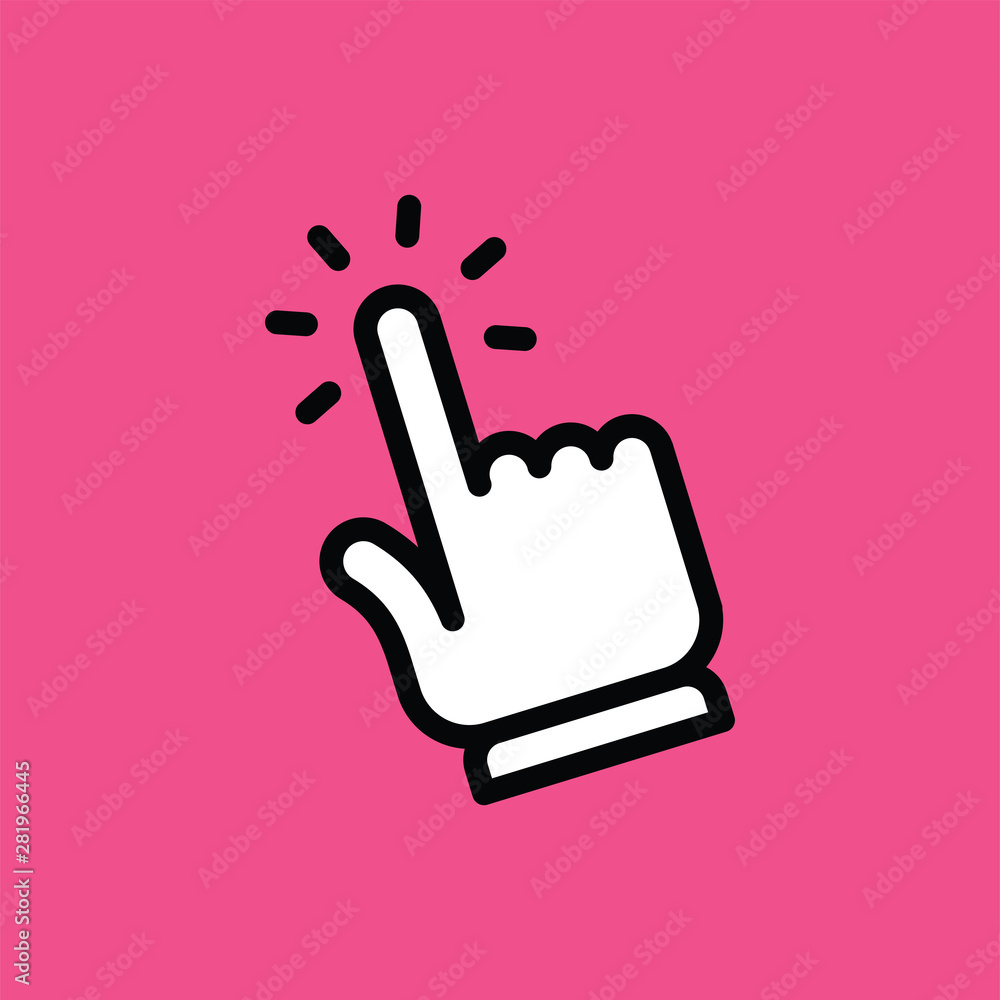 Hand clicking vector icon. Finger pointer. Hand clicking vector icon. Finger pointer.