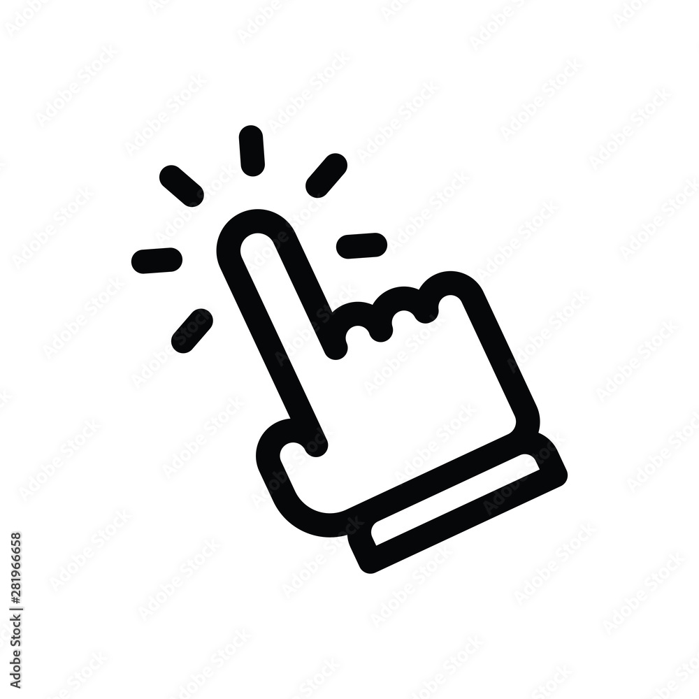 Hand clicking vector icon. Finger pointer. Hand clicking vector icon. Finger pointer.