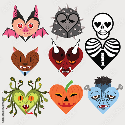 heart in monsters halloween's theme
