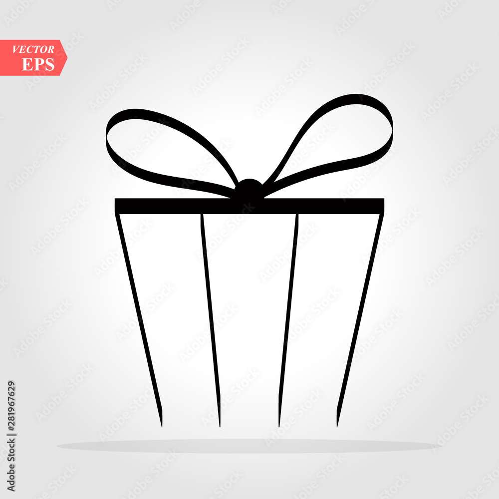 Gift. Isolated vector icon, sign, emblem, pictogram. Flat style for design, web logo or UI Eps 10 Gift. Isolated vector icon, sign, emblem, pictogram. Flat style for design, web logo or UI Eps 10
