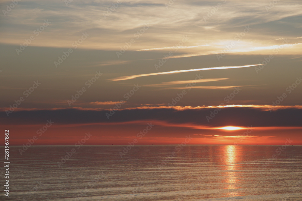 epic golden sunset over the Baltic sea