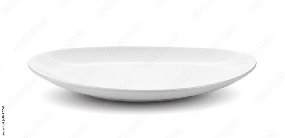 white plate isolated on white background - obrazy, fototapety, plakaty 