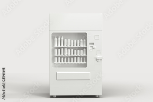 Fotografie The white model of vending machine with white background, 3d rendering
