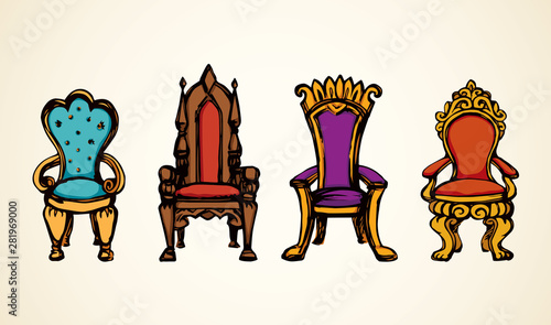 Throne. Vector drawing