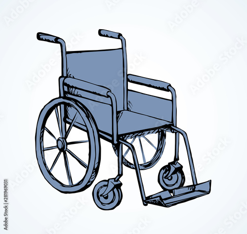 Wheelchair. Vector drawing