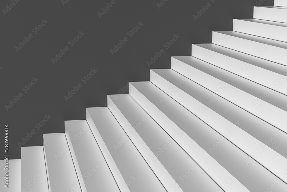 The stairway in the daylight with white background, 3d rendering. The stairway in the daylight with white background, 3d rendering.