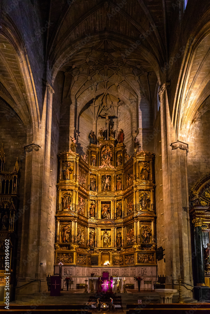 Interior of Santa Maria del Coro Church in San Sebastian, Basque Country, Spain