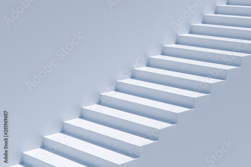 The stairway in the daylight with white background  3d rendering.