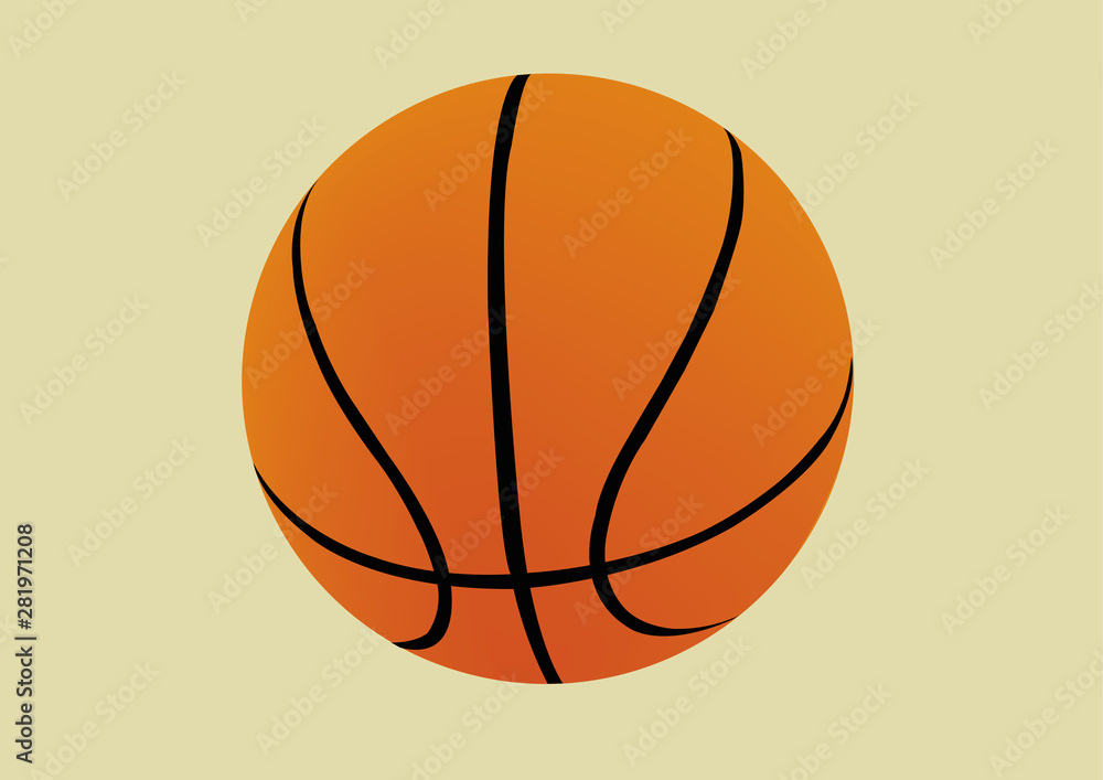 Orange basketball ball vector illustration, basketball icon