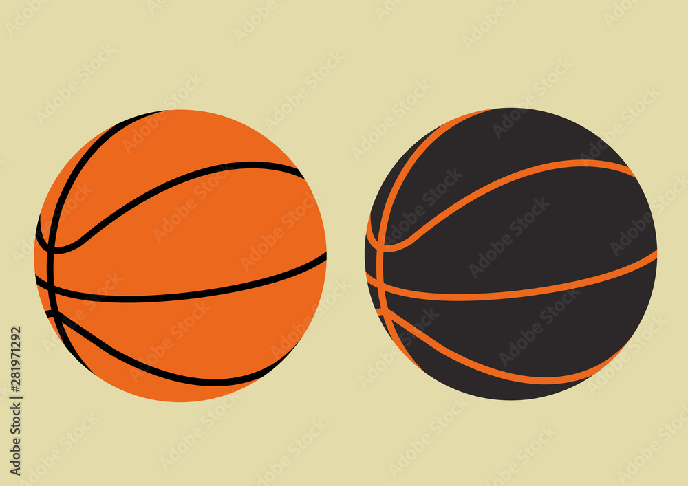 Basketball ball vector illustration, basketball icon set