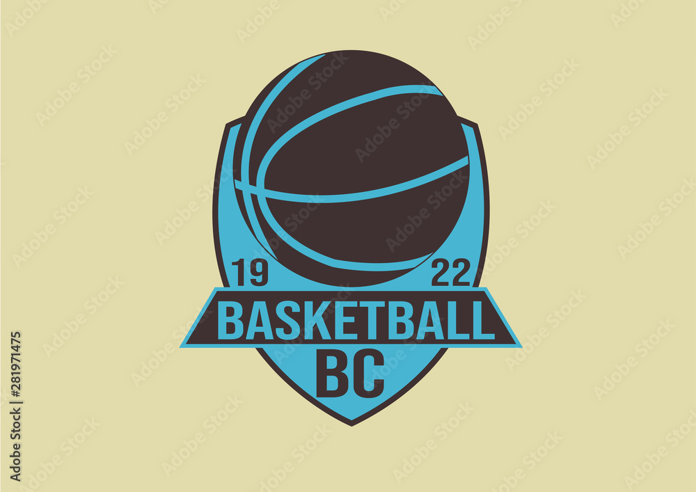 Basketball ball logo vector illustration, basketball team emblem