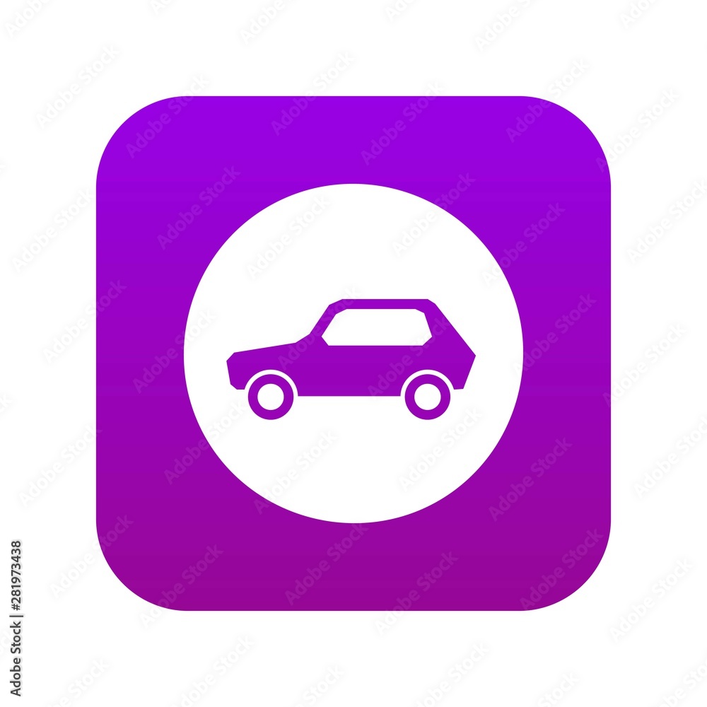 Only motor vehicles allowed road sign icon digital purple for any design isolated on white vector illustration